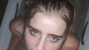 Blue Eyed Deepthroat In Bathtub