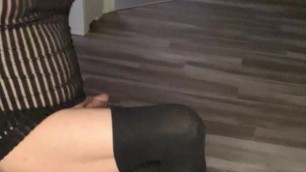 Sissy Crossdresser  wearing tight dress and heels