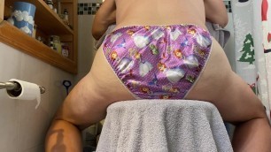 new purple satin princess panties.