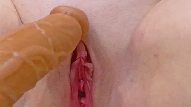 Juicy pussy gives off creamy orgasm after different toys