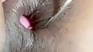 Enjoying intense orgasm with my tiny dildo on hairy pussy