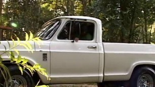 Backwoods blonde with nice tits gets fucked on the side of the road