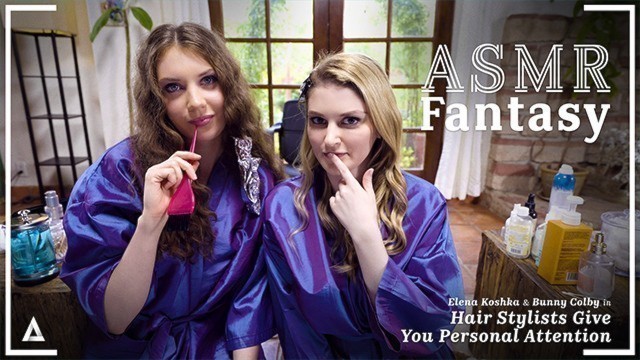 POV Lesbian Hair Stylists Fuck In Front Of You